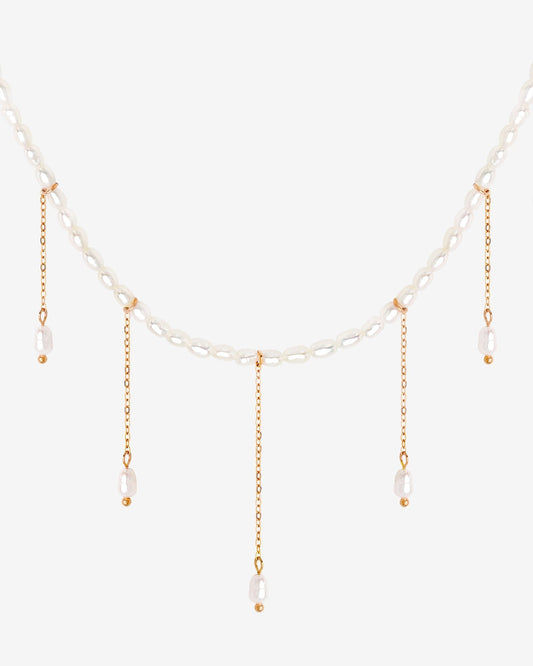 Lolas Love Pearl Power Necklace Rose Gold