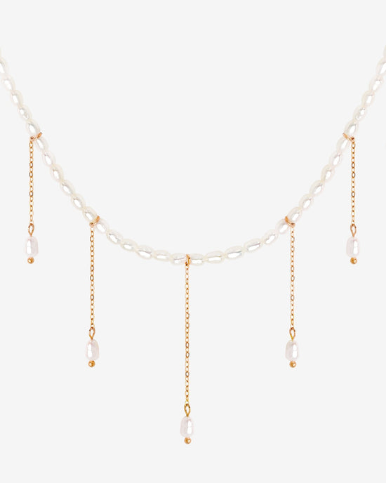 Lolas Love Pearl Power Necklace Rose Gold