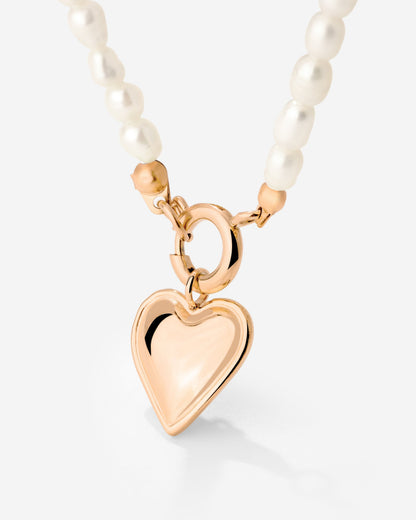 Heartie Pearly Necklace Set Rose Gold