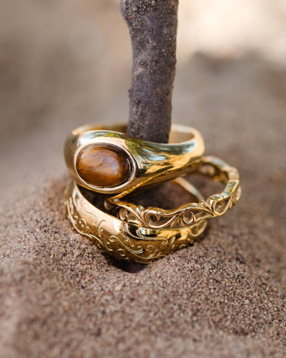 Tiger's Eye Ring Rose Gold