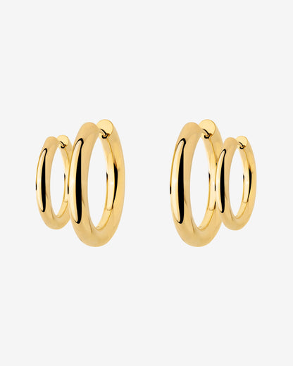 Chunky Lover Hoop Set Small Gold