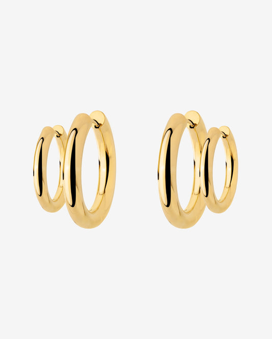 Chunky Lover Hoop Set Small Gold