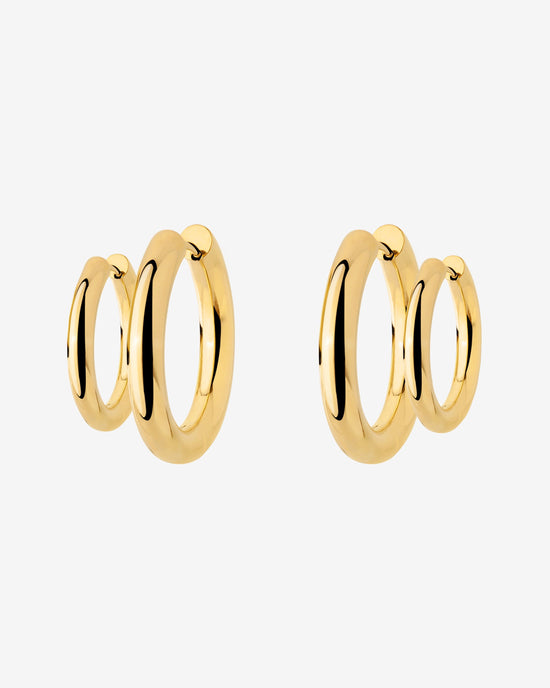 Chunky Lover Hoop Set Small Gold