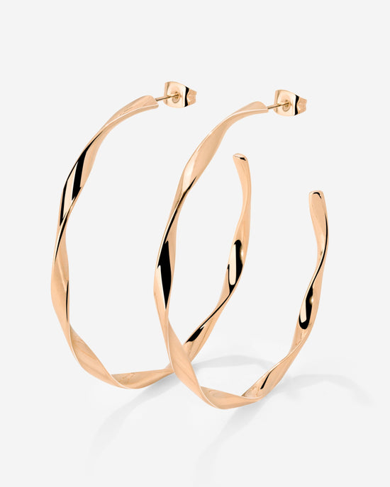 Sahira Hoop Studs Large Rose Gold