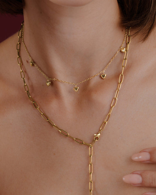 Lovely Heart Choker Gold