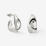 Liquid Shape Studs Silver