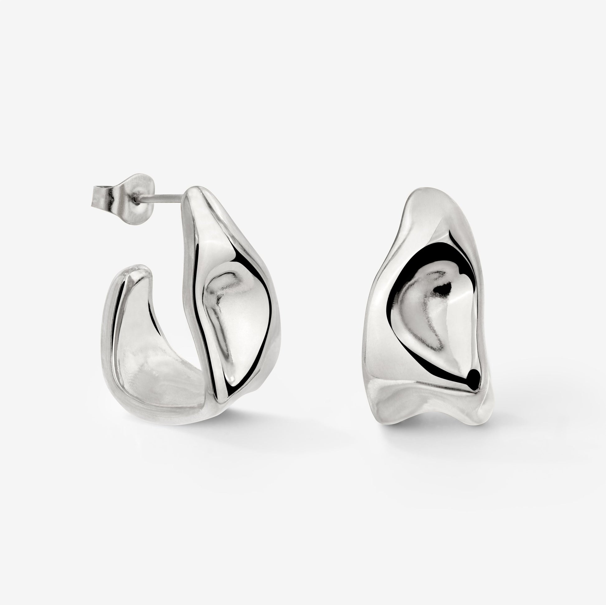Liquid Shape Studs Silver