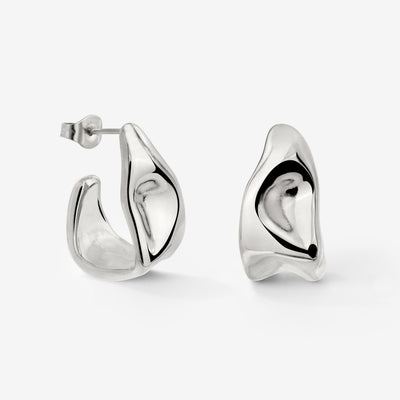 Liquid Shape Studs Silver