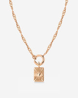 Glowing Heart Singapore Chain Necklace Set Rose Gold