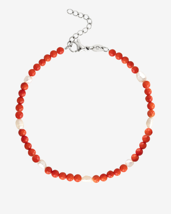 Coral Color Anklet Silver