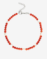 Coral Color Anklet Silver