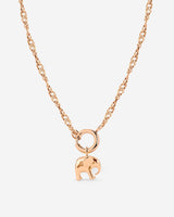 Elephant Singapore Chain Necklace Set Rose Gold