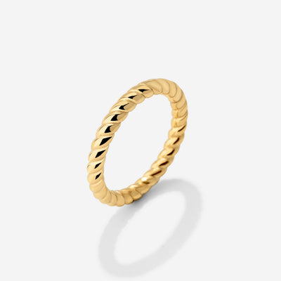 Endless Twist Ring Stud Earrings Gold