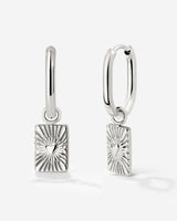 Glowing Heart Oval Hoop Set Baby Silver