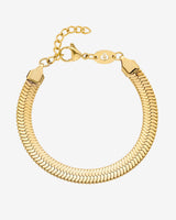 Bold Herringbone Bracelet Gold