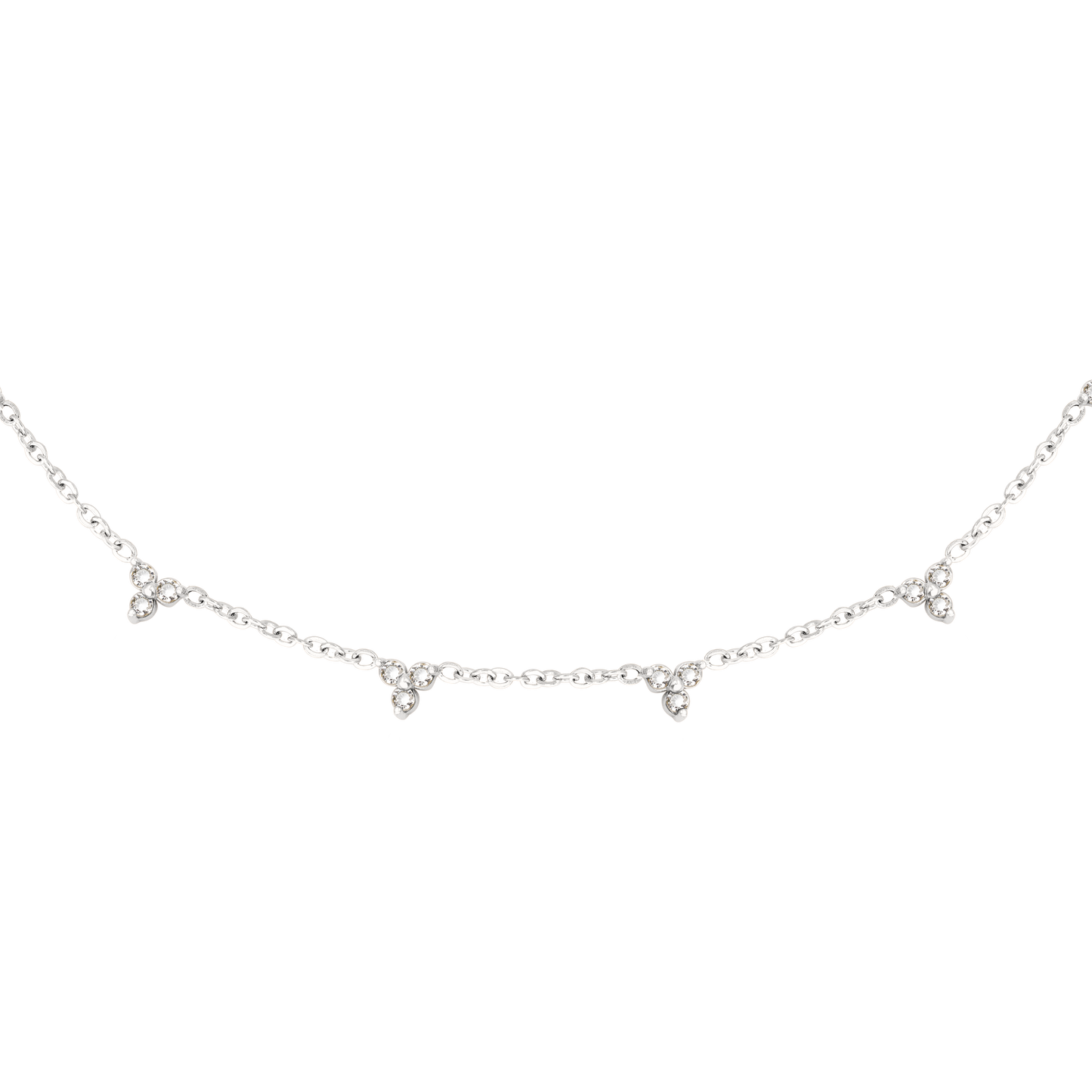 White Stars and Skies Necklace Silver