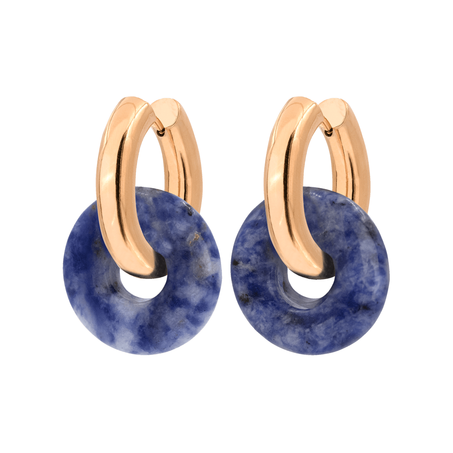 Sodalite Chunky Hoopies Medium Rose Gold