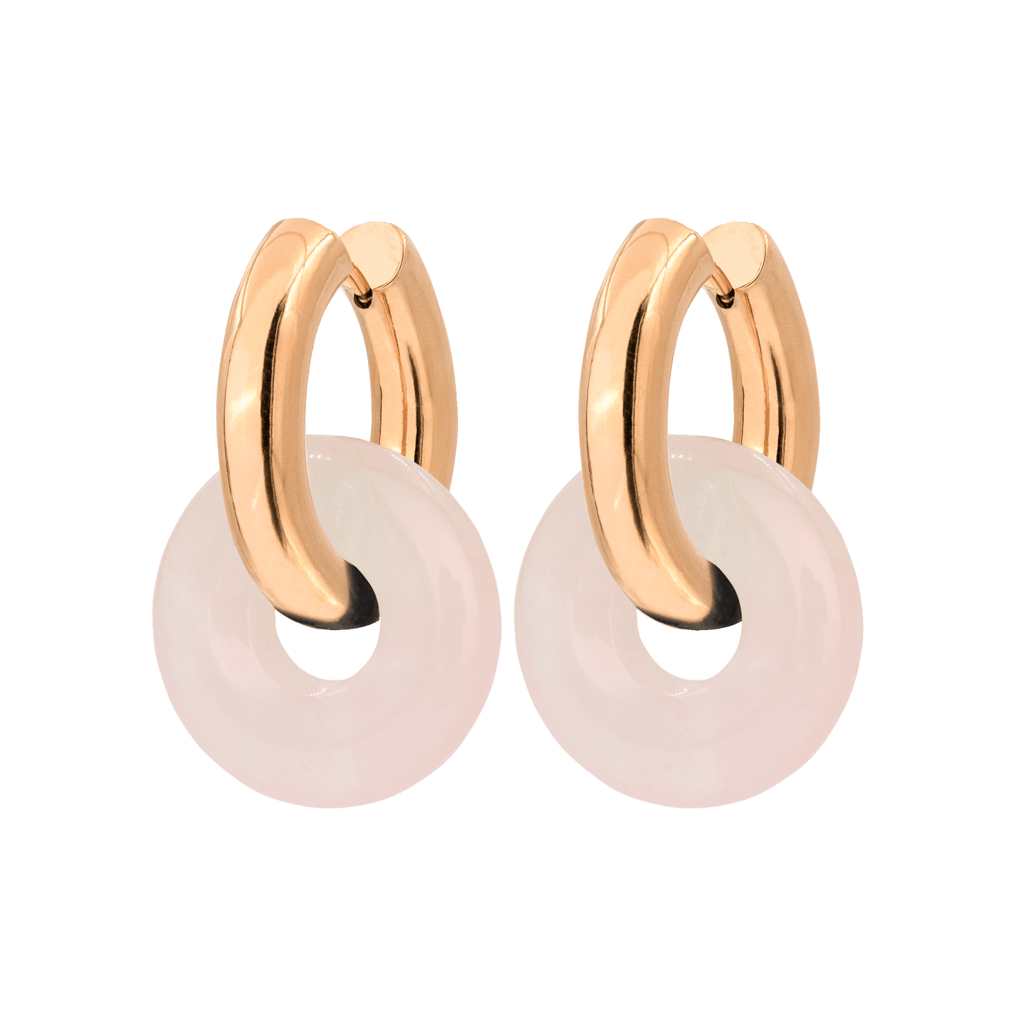 Quartz Chunky Hoopies Medium Rose Gold