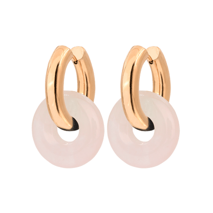 Quartz Chunky Hoopies Medium Rose Gold