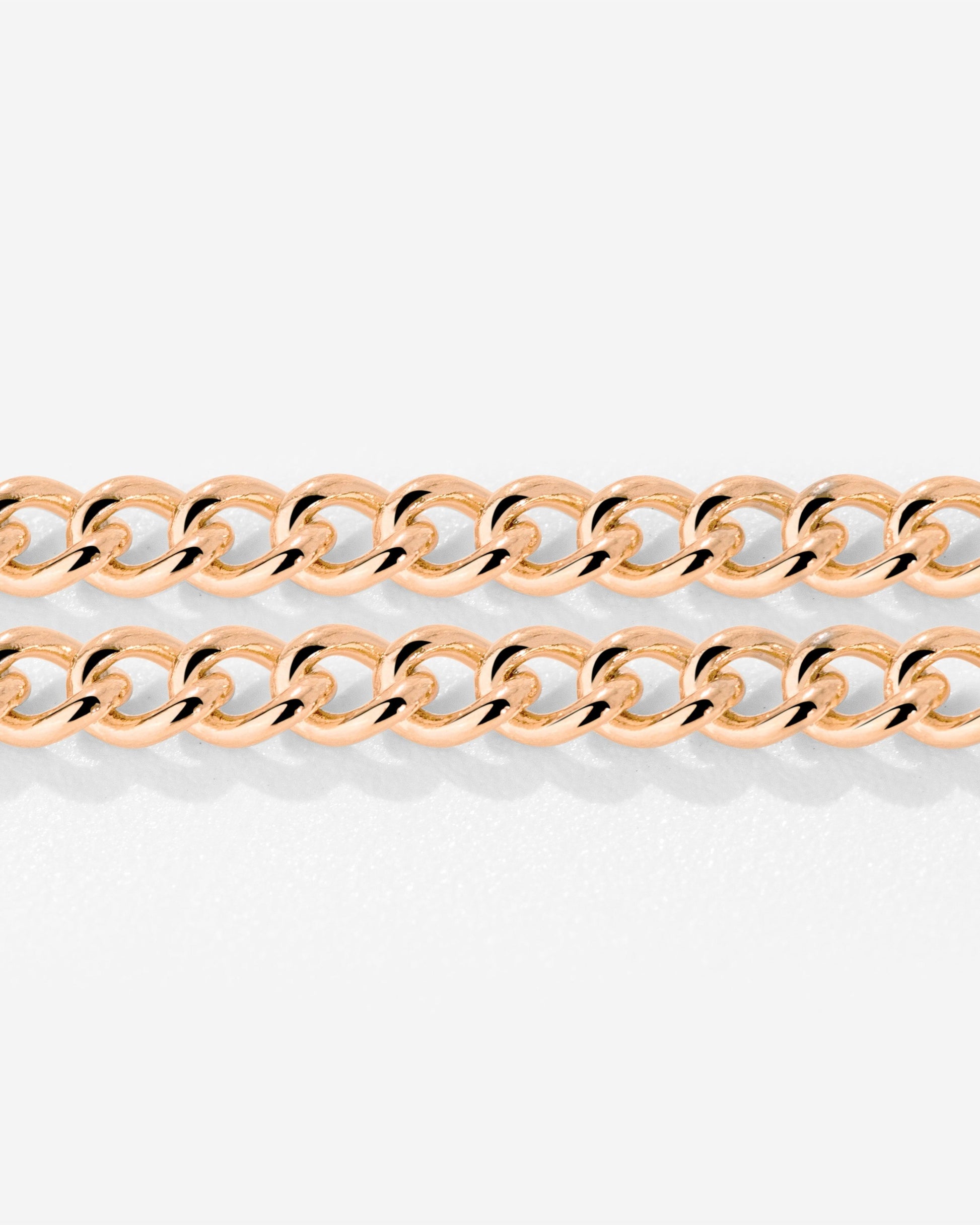 Curb Chain Double Bracelet Rose Gold