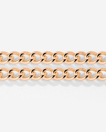 Curb Chain Double Bracelet Rose Gold