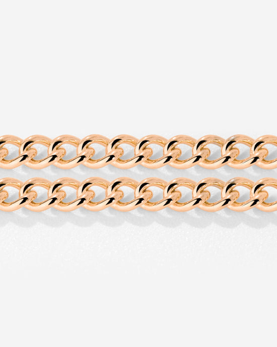 Curb Chain Double Bracelet Rose Gold