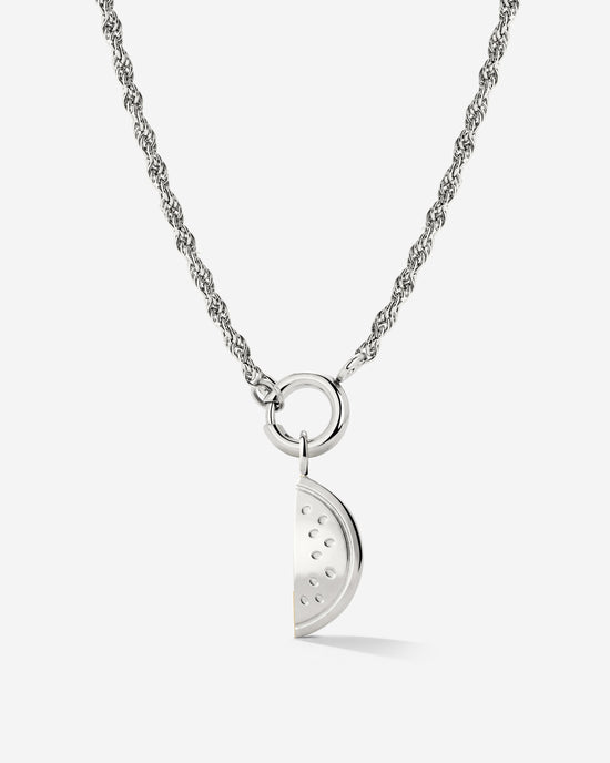 Melony Rope Chain Necklace Set Silver