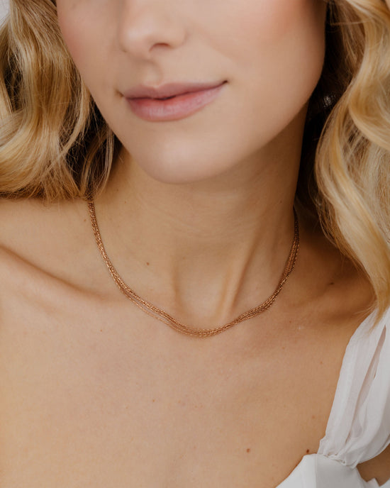 Cascade Layer Necklace Rose Gold