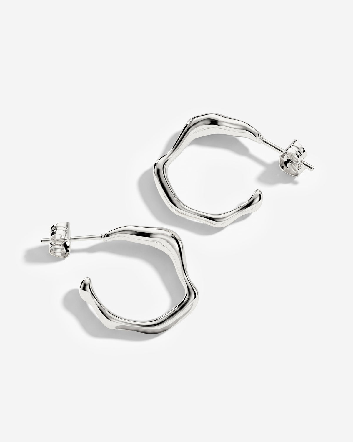 Solar Wave Hoop Studs Medium