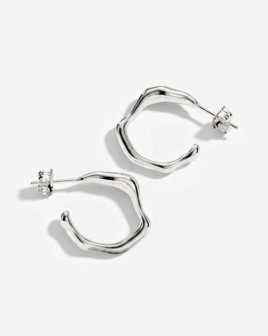 Solar Wave Hoop Studs Medium