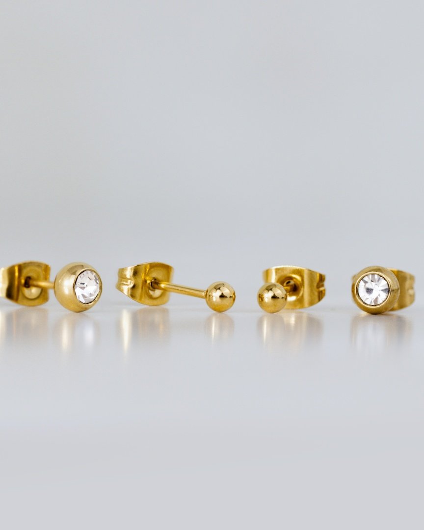 Delicate Gleam Stud Bundle Silver