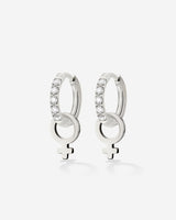 Female Icon Glimmer Hoop Set Baby Silver