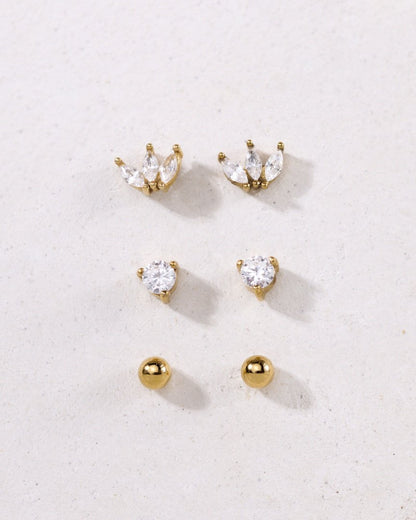 Delicate Bead Studs gold