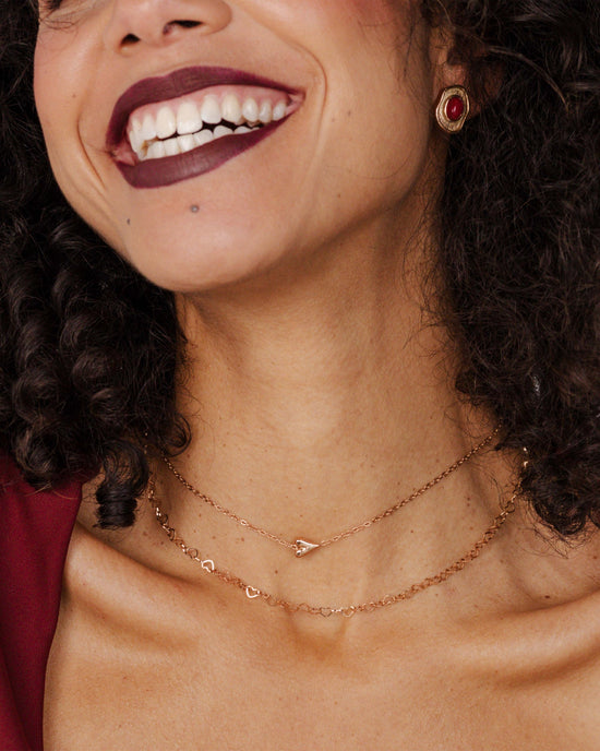 Flowy Heart Necklace Rose Gold