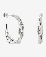 Branch Pearl Hoop Studs Silver