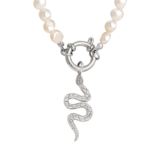 Lola Power Pearl Necklace Set Silver