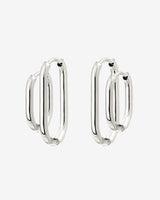 Oval Clean Hoop Set Silver