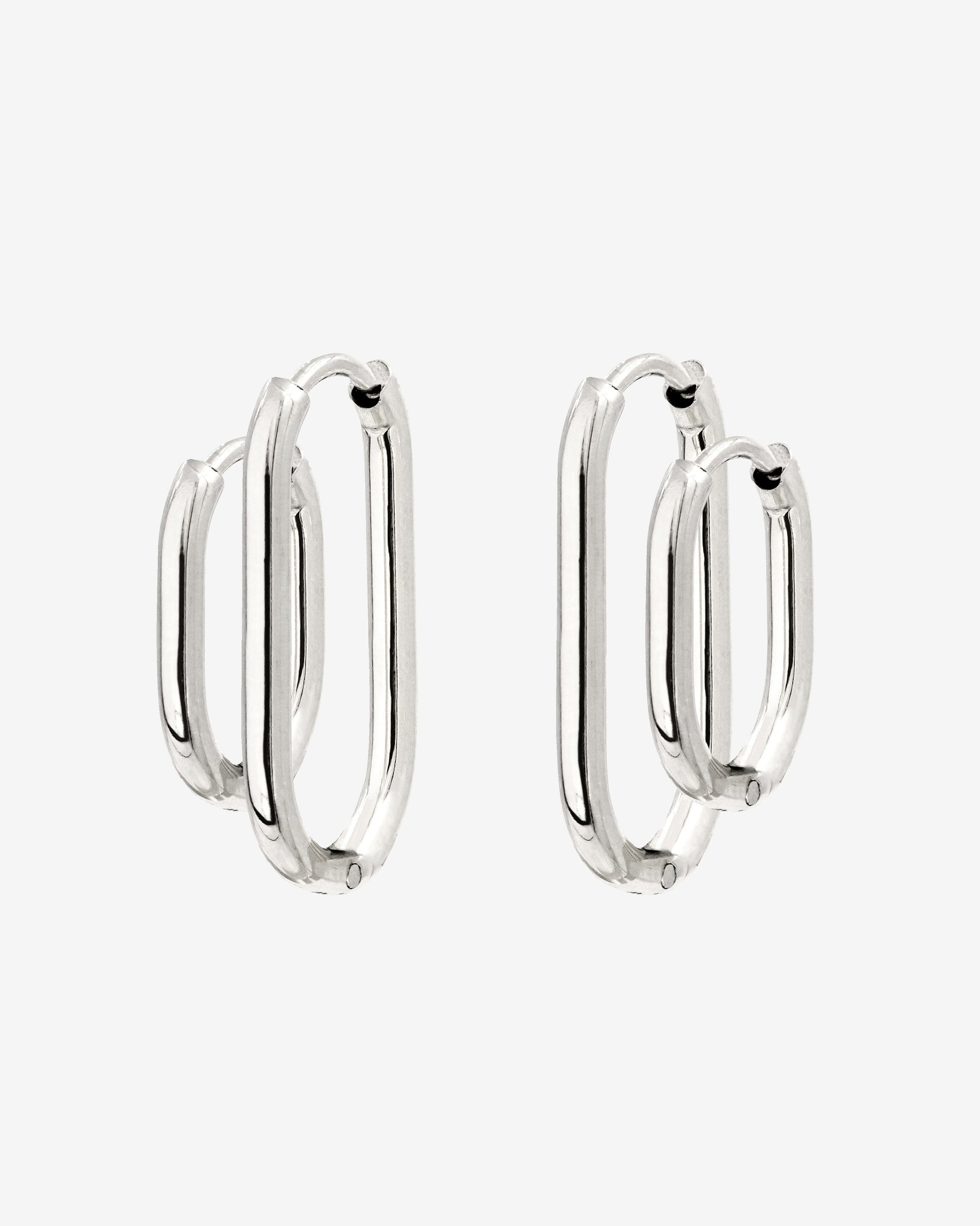 Oval Clean Hoop Set Silver