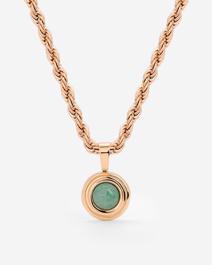 Olive Glow Necklace Rose Gold