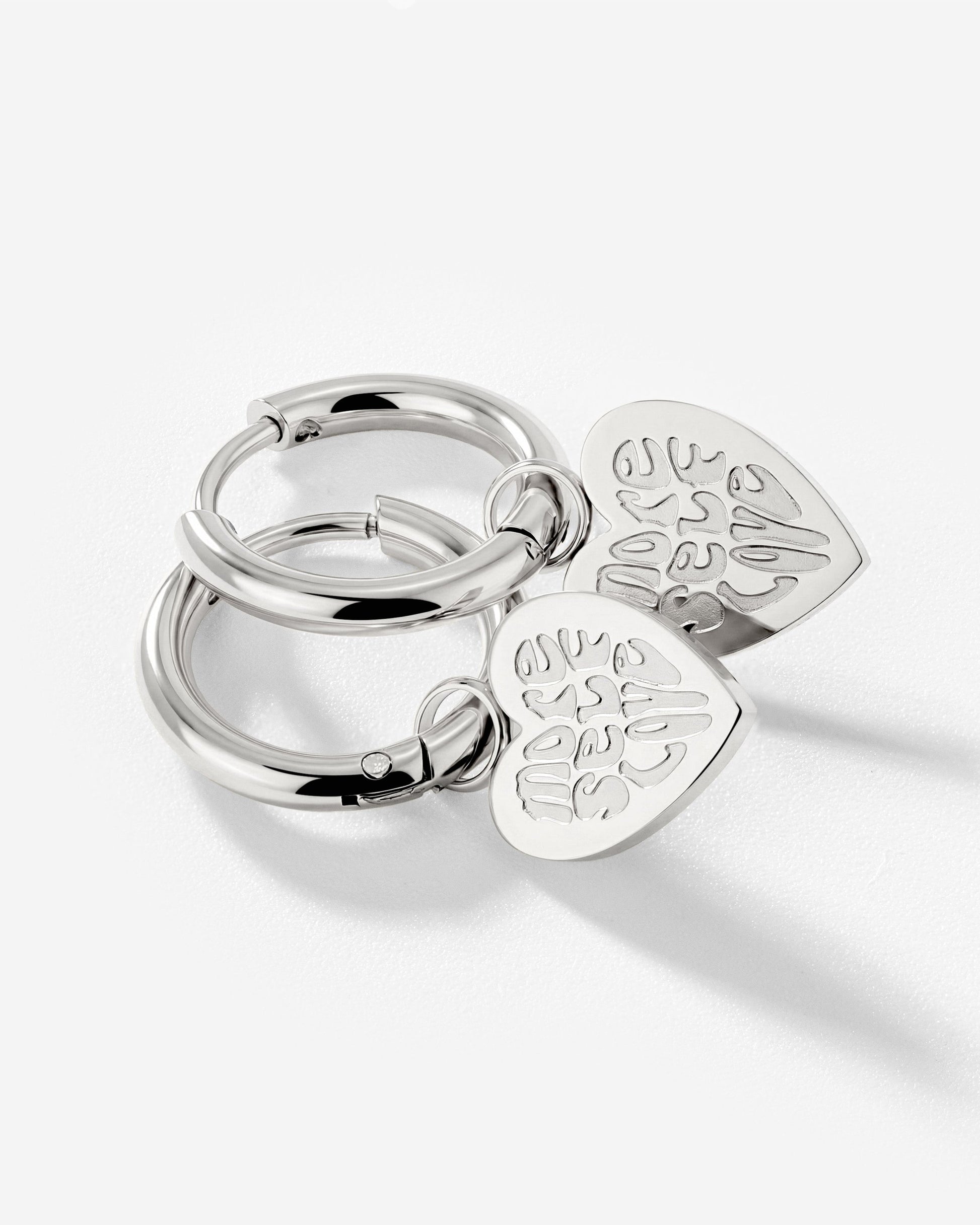 More Self-Love Hoop Set Small Silver