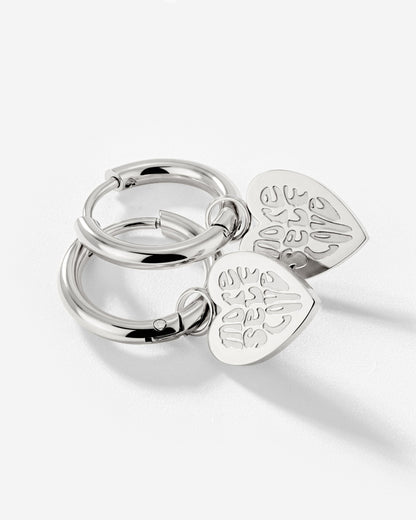 More Self-Love Hoop Set Small Silver