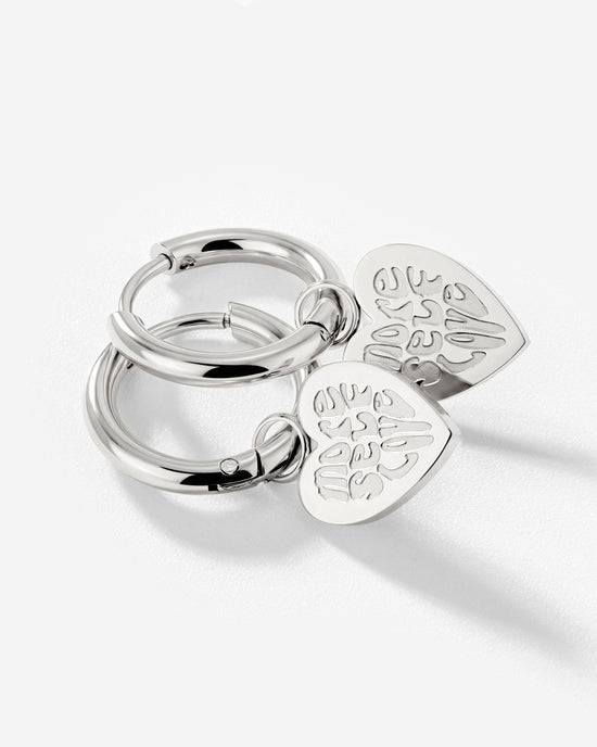 More Self-Love Hoop Set Small Silver