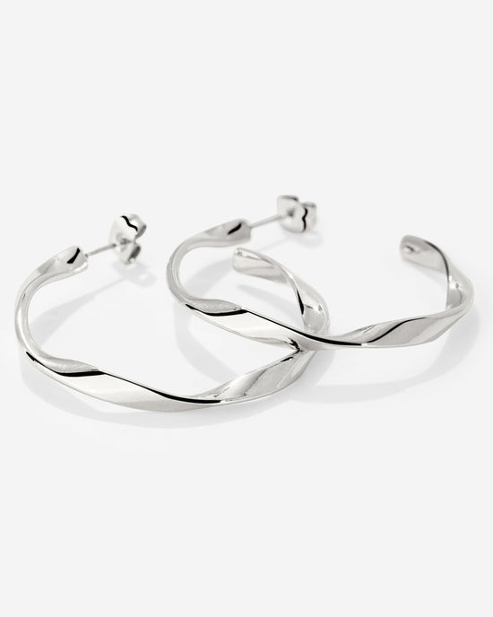 Sahira Hoop Studs Medium Silver