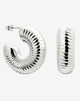 Spiral of Love Hoop Studs Large Silver
