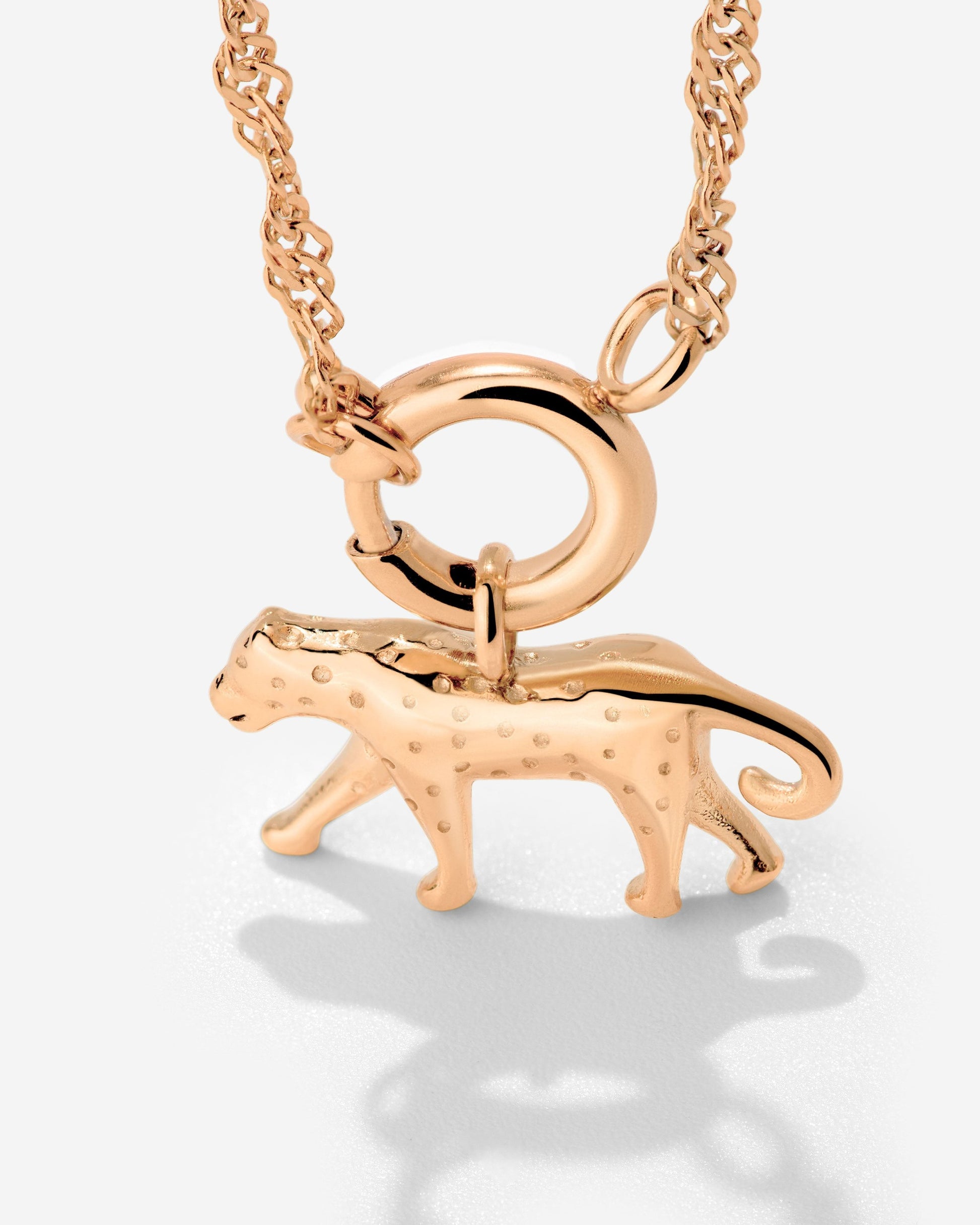 Leopard Singapore Chain Necklace Set Rose Gold