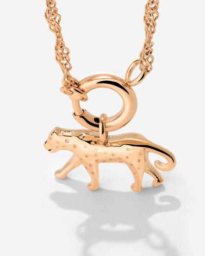 Leopard Singapore Chain Necklace Set Rose Gold