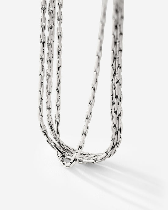 Cascade Layer Necklace Silver