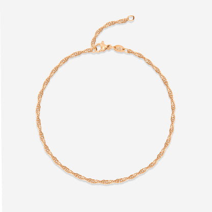 Slim Singapore Anklet Rose Gold