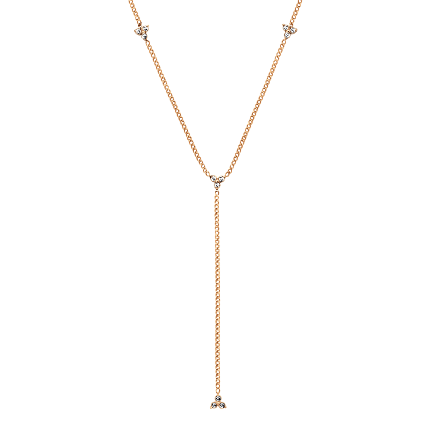 Sparkling Y-Chain Rose Gold