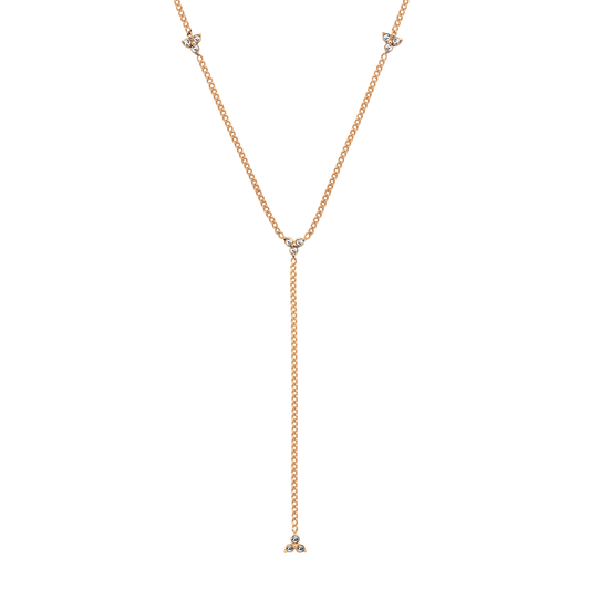 Sparkling Y-Chain Rose Gold